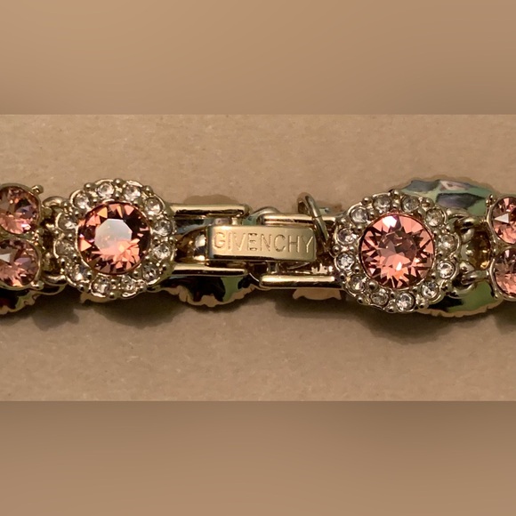 Givenchy Stunning Vintage Gold-Tone Crystal Link Bracelet - Picture 7 of 7